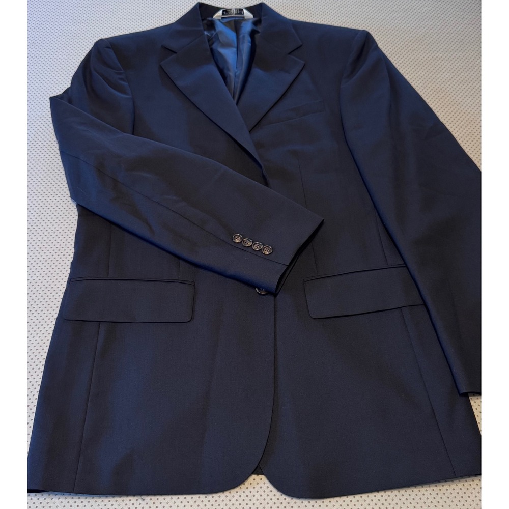 Versini Men's 40L Black 100% Wool 2 Button Blazer Sport Coat Jacket